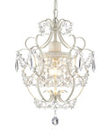 Tiny Crystal Chandelier For Bedroom And More One Light White Mini Crystal Pendant Ceiling Fixture Ninety Percent Preassembled