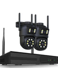 Badass 8MP 4K Wireless PTZ Security Camera Kit With Hella Smooth WiFi And Intelligent Auto Tracking For Rugged Outdoor Surveillance and Sharp Night Vision, featuring dual cameras and antenna.