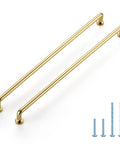 Top Notch Polished Brass Cabinet Pulls Rock Solid Drawer Handles By 12 Inch Center To Center Spacing Knockout Appearance For Contemporary Kitchen Renovation And Bath Upgrade 5 Pack, polished brass drawer handles with screws.