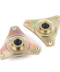 Go Kart Rear Axle Kit 740mm With Beefed-Up Brake Assembly And Pillow Blocks Including T8F Chain For DIY Quad Trike Drift Bike Builds Fits 50cc 70cc 90cc ATVs And More, close-up view of metal pillow blocks