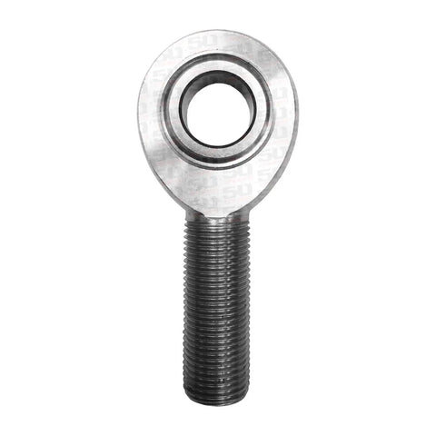 Thick Walled Male Right Hand Thread Heim Joint With Matching Jam Nut And Self Lube Liner Heavy Duty Chromoly Rod End close up showing threaded end.