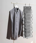 Heavy Duty Hanging Closet Organizer And Dual Purpose Door Panel Rack For Leggings Pants Towels And Sneakers With Secure Fabric Hooks for shirts.