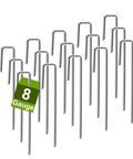 Beefy 8 Gauge Landscape Staples 6 Inch Heavy Duty Galvanized Steel Garden Stakes 15 Pack for landscape edging and other uses.