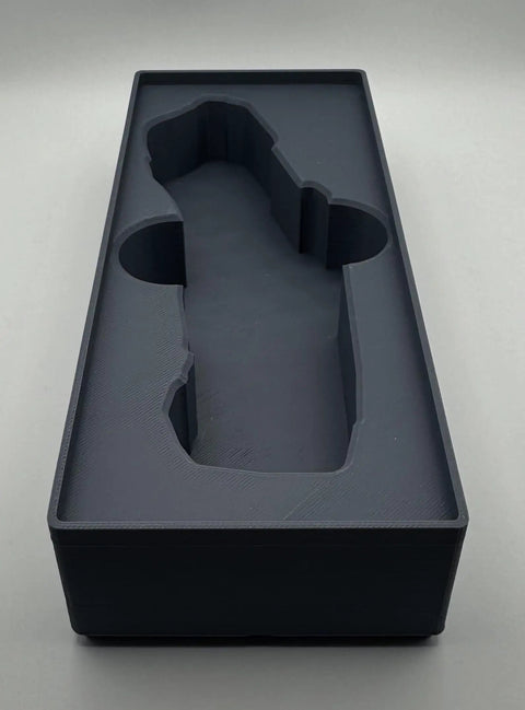 Gridfinity Organizer Tray For ToughSeries Flip Utility Knife DWHT10999 2x5 Unit In Dark Gray PLA, front view
