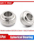 Premium Stainless Steel Spherical Bearing Built Tough With A Tight Grip Set Screw Lock For Effortless Drop In Mounting And Smooth Rolling Performance On Light Industrial Machinery Projects - 12-85mm sizes