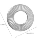 M6 Serrated Spring Washers Locking Stainless Steel 40 Piece Set Rust Resistant beefy flat washer with serrated edge, diameter 1.8cm