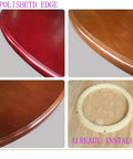 Polished edge details of Generous 50 Inch Rustic Wood Lazy Susan Turntable showcasing smooth finish and easy installation.