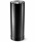 Easy Install 6 Inch Double Wall Wood Stove Vent Pipe In Galvanized And Stainless Steel Construction, Heavy Duty Chimney Exhaust Black