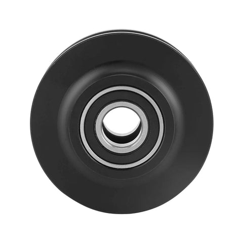 Top Shelf Two Pack Sliding Barn Door Rollers Featuring Heavy Duty Cabinet Hardware Pulleys view of a black nylon roller with bearing.