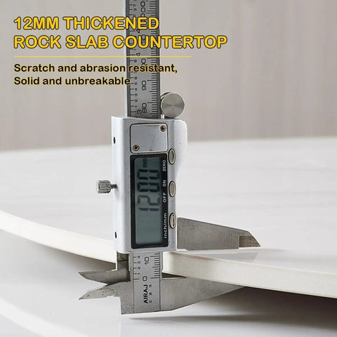 12mm thickened rock slab countertop measurement for Hella Durable 40 Inch Lazy Susan Rotating Serving Tray Cut From Thick Sintered Stone.