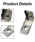 Heavy Duty L Shaped Metal Mounting Brackets For Shutters And Rolling Curtains Rock Solid Cold Rolled Steel Hardware Kit 4 Piece Set angled view showing installation details.