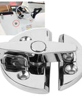 Tough As Nails Marine Grade 316 Stainless Steel Turn Button Catch Latch with twist lock, 2.2 x 2.4 in for boat security.