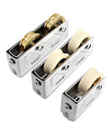Heavy Duty Screen Door Rollers 4 Pack Stainless Steel Ball Bearing Double Copper Wheel, three sizes visible for replacement use