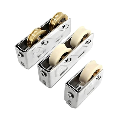 Kick That Stuck Track To The Curb With These Heavy Duty Screen Door Rollers Featuring Stainless Steel Brackets And Dual Copper Wheels For Smooth Reliable Operation Anywhere, three sizes shown.