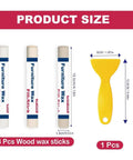 No Sweat Wood Repair Sticks Set Packed With Three Easy White Tones For Lightning Fast Furniture Fixes including 3 wax sticks and a scraper.