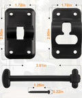 Premium Heavy Duty T Style RV Entry Door Holder 3 1 2 Inch showing components and measurements for camper door catch.