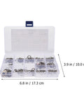 Stainless Steel Serrated Lock Washers Set With Internal And External Teeth 400 Pcs Assortment in clear compartmental box