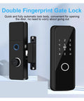 Top Shelf Smart Deadbolt Lock With Fingerprint And Phone App Control IC Card Keyless Entry Zero Hassle Setup Weather Shielded Aluminum Alloy Exterior Security Hardware side view with keypad and fingerprint scanner
