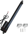 Rock Solid 24V Linear Actuator Featuring 12 Inch Throw And 440 Pound Pull Power with mounting brackets and bolts.