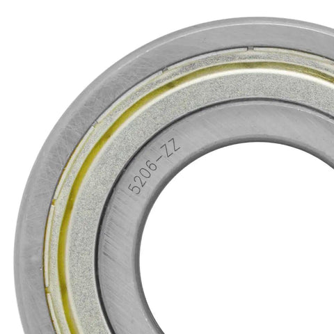 Close-up of Badass Precision 5206 Angular Contact Ball Bearing With Double Metal Shield, showing detail and size.