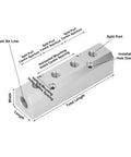 Diagram of Beefed Up Large Flow Aluminum Pneumatic Manifold Block With G1/2 Inlet And G1/4 Outlets showing dimensions and ports