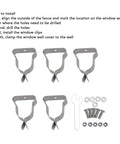 Durable Window Well Cover Hardware Kit Featuring Heavy Duty Cold Rolled Steel Spring Clamps And Zinc Plated Clips For Secure Basement Protection Against Weather Damage And Outdoor Wear, 5 clamps with screws, nuts, washers and wrench
