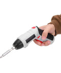 Heavy Duty Cordless Electric Drill And Driver Combo Kit with slick operation, shown in hand with adjustable bit.