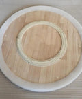 Heavy Duty Wooden Lazy Susan Rotating Dining Table Turntable Large Round Serving Platform with smooth surface and protective edge.
