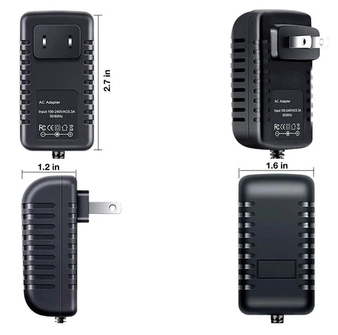 Heavy Duty 12V AC To DC Wall Charger Supplied With Beefy Power Output Compatible With Makerbot Digitizer Plus Zebra Scanners, black design.