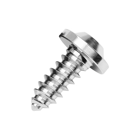 Top Shelf Grade 5 Titanium Self Tapping Screws M6x15mm showing a shiny low profile fastener with strong thread grip.