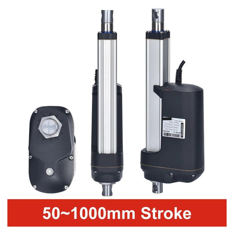 Heavy Duty DC 12V Linear Actuator With 1100mm Stroke And 12000N Rock Solid Thrust Built Tough IP67 Waterproof Construction Featuring Stainless Steel Rod And Metal Gears For Straight Up Reliability, showcasing actuator design.