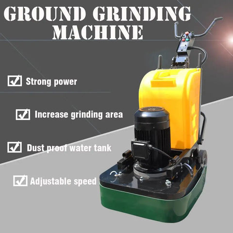 7.5KW 220V Wet And Dry Concrete Floor Grinder with 24.8 Inch Head and adjustable speed, shown with dust proof water tank
