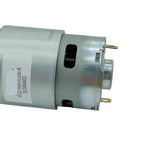 Straight Up Heavy Duty 42Mm Dc Motor featuring twin ball bearings, silver metal casing, suitable for DIY power tools.