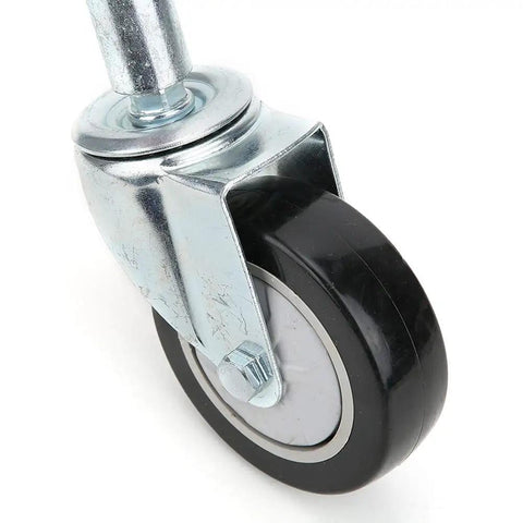 Heavy Duty Spring Loaded Gate Casters Smooth Cruising Wheels For Uneven Driveways Yard Fences Non Slip PVC Rollers close-up view.