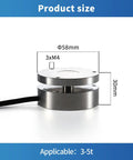 Load Cell Sensor For Tension And Compression Tests, 58mm Diameter, 0.2 Percent Accuracy, 0 To 50 Kg Range, Compact Workhorse Force Weight Pressure Sensor For Scales, Easy Install, 58mm x 30mm steel body