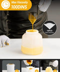 All Around Paint Sprayer For Home Interior And Exterior With 1400ml Tank, 550W, 4 Nozzles, and 3 Spray Patterns, showing viscosity measurement.