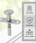 Close-up of Heavy Duty Spring Loaded Plunger Latches Built Like A Tank Premium Grade Stainless Steel for cabinet use.