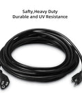 Heavy Duty Waterproof Extension Cord, Badass 16 Awg Sjtw Power Cable Built Extra Tough For Indoor Outdoor Jobs, Nema 5-15P To 5-15R Plugs, 1 Point 6 Foot Pack Of Two, Dead Serious Quality, black cable with plugs coiled.
