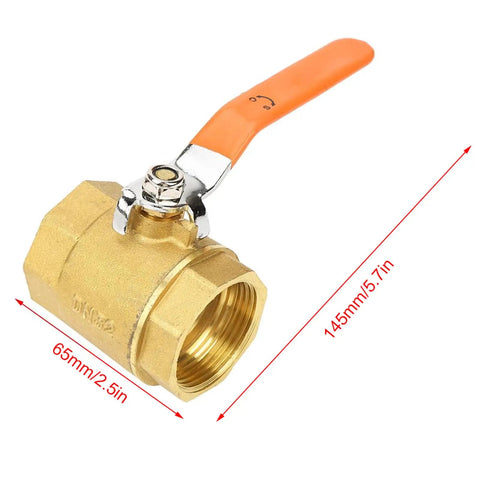 Heavy Duty DN32 Brass Ball Valve Featuring Smooth Quarter Turn For Water Oil And Gas Lines High Pressure 1.6MPa Rating with orange handle