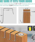 Reinforced metal hooks for Over The Door Shoe Organizer With 35 Roomy Mesh Pockets, fitting 1.35" - 1.75" thick doors.