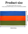 Diagram showing 52 inch playground canopy replacement for swing sets and backyard playgrounds durable sunshade roof cover, multicolored.