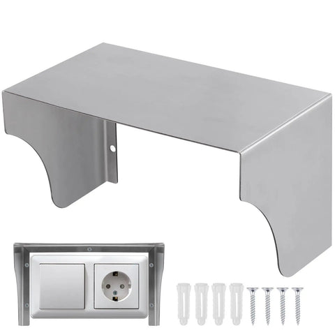 Tough As Nails Stainless Steel Doorbell Cover Plus Weatherproof Electrical Outlet Protector Shield Box For EV Charging Stations with installation tools