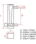 Diagram of No Hassle Gas Flowmeter Featuring Steady Control Valve, 1-10 Lpm Air Gauge dimensions and measurements.
