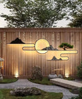 Level Up Your Outdoor Setup With These Chinese Style Wall Lamps Super Hassle Free Vertical Or Horizontal Hang Solid Garden Landscape Lights Adding Chill Vibes To Any Yard Or Patio, illuminated wall decor in a tranquil garden.