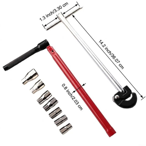 Heavy Duty Carbon Steel Faucet Wrench Set With Knuckle Savers Handles For No Sweat Sink Pulling And Stubborn Fixture Jobs Built Tough for precise plumbing tasks.