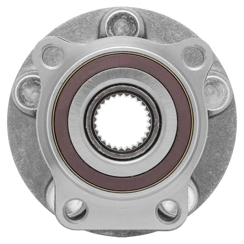 Front Wheel Hub Bearing Assembly 2 Pack Fits Subaru Forester Impreza Crosstrek 2014 Through 2021 top view of sturdy bearing with bolt holes