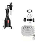 Heavy Duty Cyclone Separator Vacuum Cleaner Boosting Badass Turbo Suction with attachments and hose for shop dust pickup.