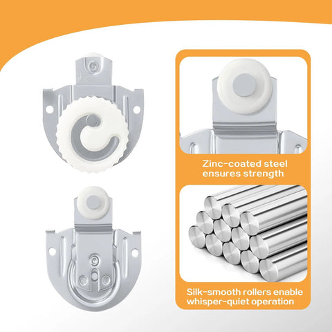 4Pcs Sliding Closet Door Roller Kit With 2 Type-1 And 2 Type-2 Offsets, 7/8 Inch Nylon Wheels, zinc-coated steel for strength