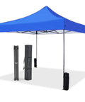 10x10 Foot Pop Up Canopy Tent No Fuss Setup Heavy Duty Sun Shade Shelter With Sand Bags Portable Instant Canopy For Camping Beach Backyard Patio Classic Blue