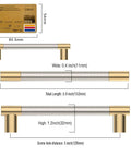 Badass 10 Pack Cabinet Pulls And Drawer Hardware Featuring Brushed Nickel And Gold Finishes detailed dimensions and design.